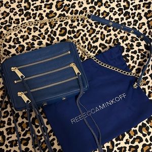 Rebecca minkoff 3 zip blue crossbody